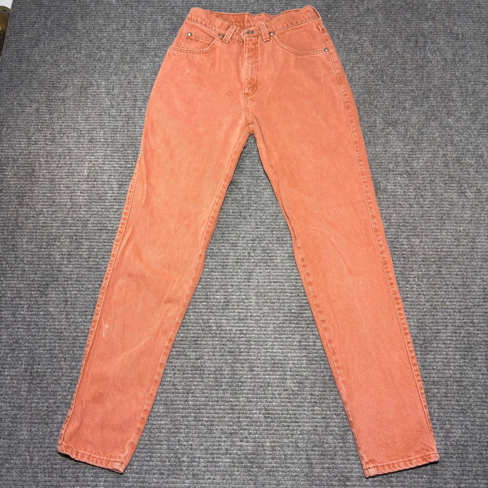 Vintage Levis 953 Womens 7 Orange High Waisted Tapered Leg Jeans Made in USA 90s